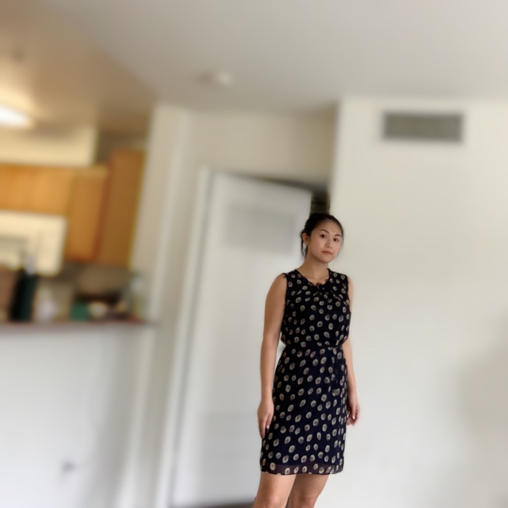 poppy flower pattern slim waist dress